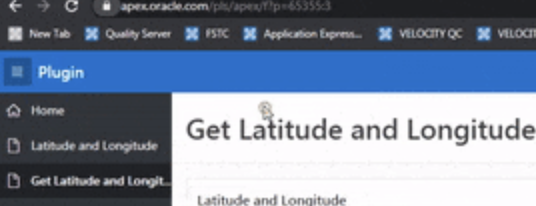 Get Latitude Longitude Oracle APEX